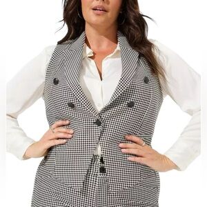 Torrid vest houndstooth size 1X NWT